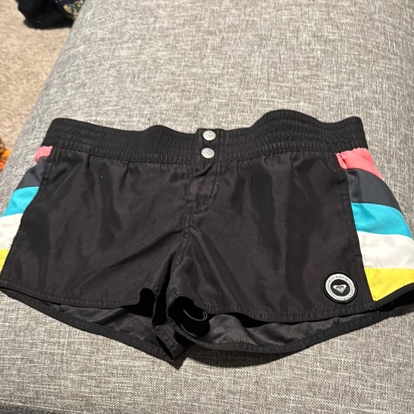 - Roxy Black Athletic Shorts with Multicolor Stripes - Picture 2 of 6